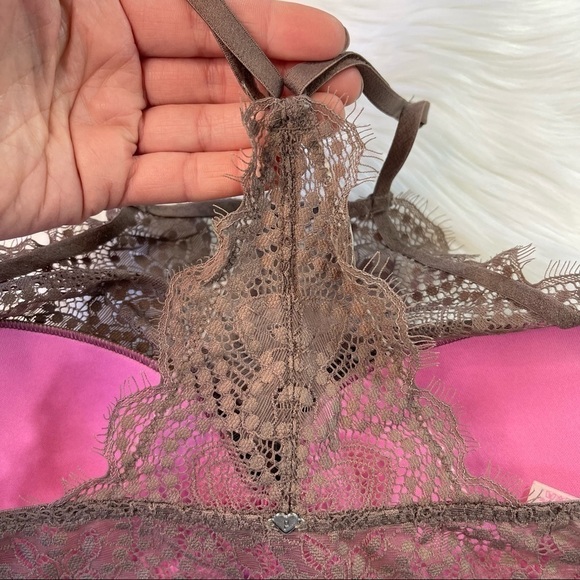 Pink Victoria’s Secret Lace High Neck Push-up Bralette small - Picture 7 of 13
